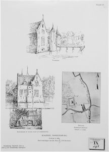 Zelandia Illustrata II-975. Reproductie naar tekeningen van F.J.M. Bourdrez. Uit Bouwkundig Tijdschrift, deel 19 (1901), pl. VIII-XI. Hoog 35 cm, breed 25 cm. In bruikleen bij het Zeeuws Archief.